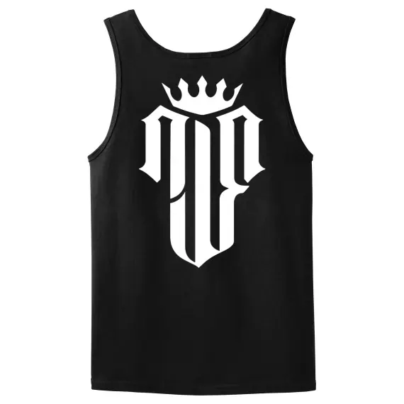NJF Black Tank Top Quality Material. Finest Krew Script on The Front and NJF Logo Big on The Back In White